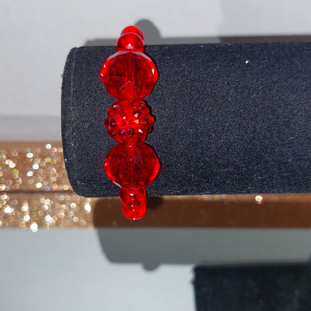 Handmade Elastic Red Bracelet